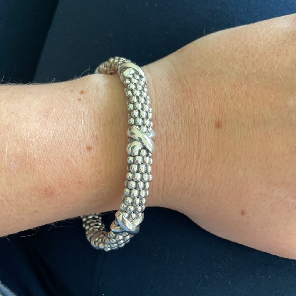Lagos silver clasped caviar bracelet